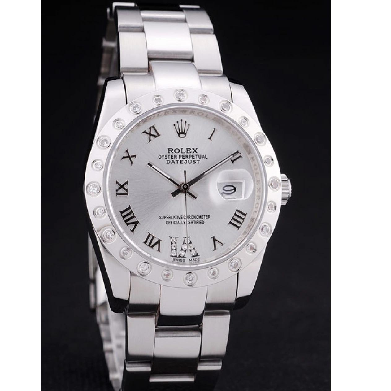 MiroTime 0717 Rolex Datejust Diamond Bezel Silver Dial 7468